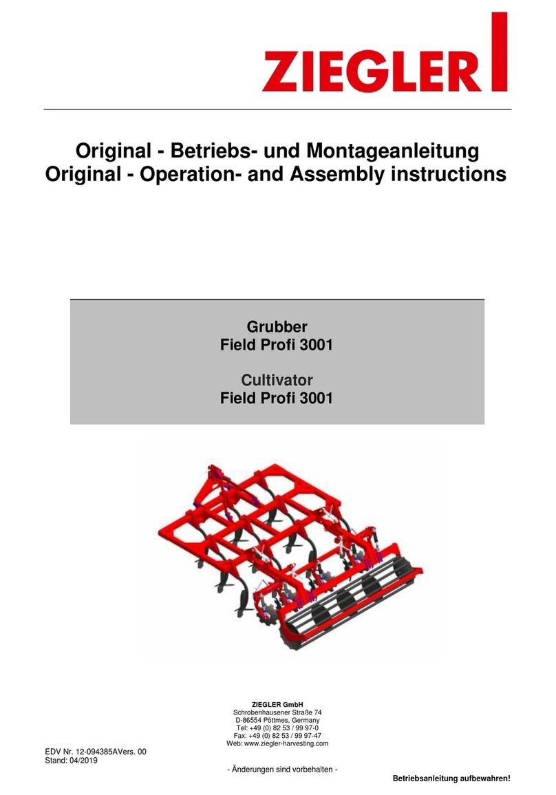 Ziegler Field Profi 3001 Operation and assembly instructions