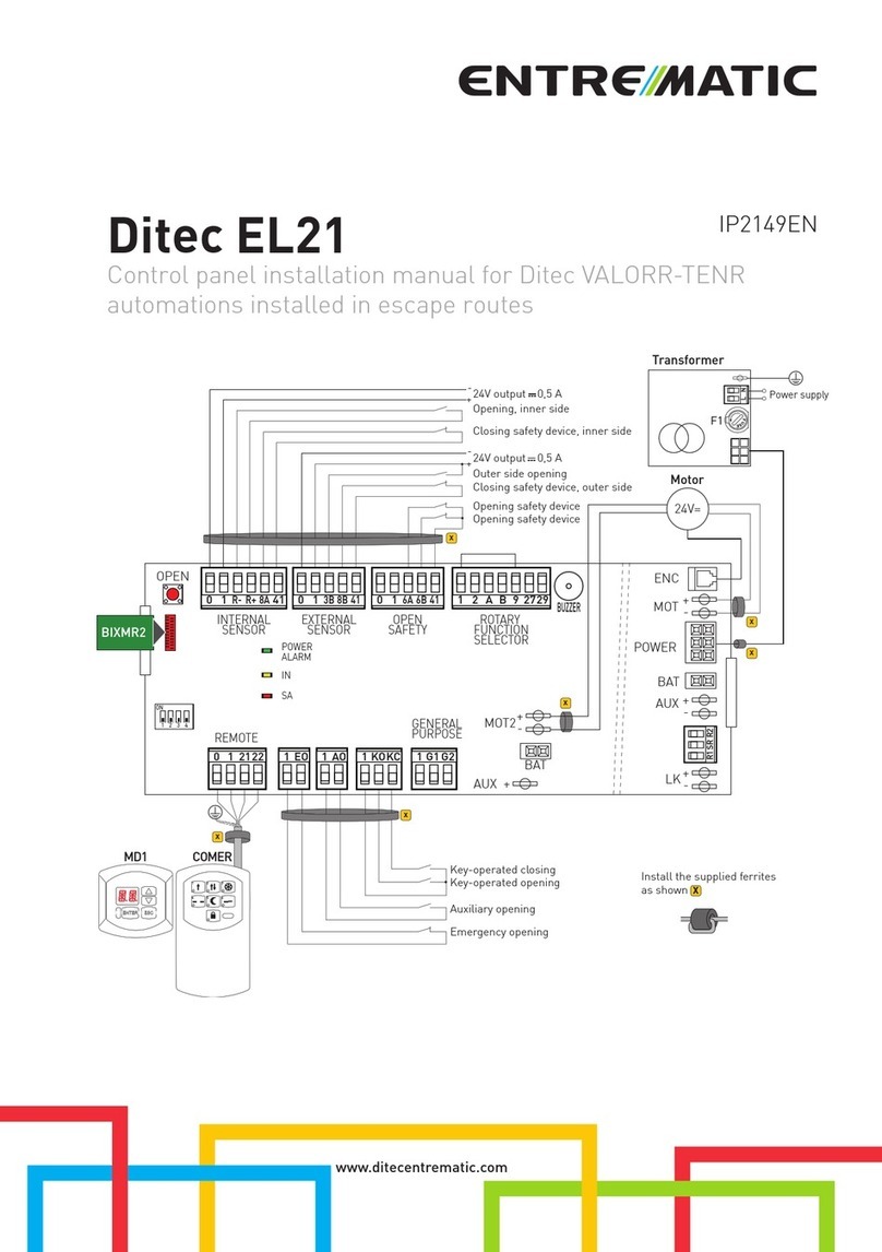 Entrematic Ditec EL21 installation manual