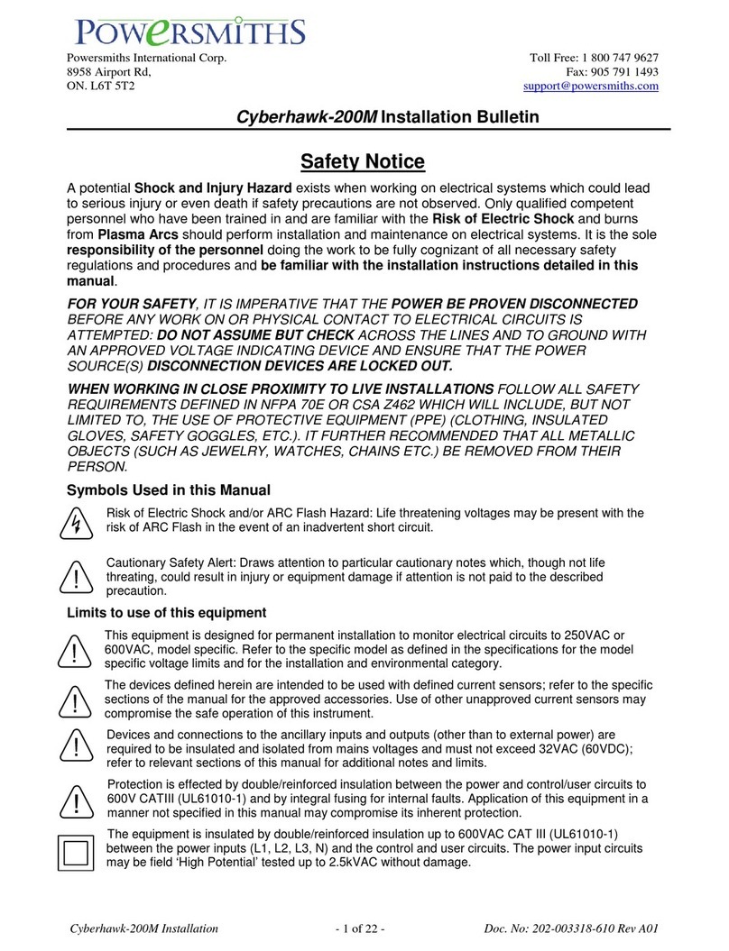 PowerSmiths International Cyberhawk-200M Installation Bulletin