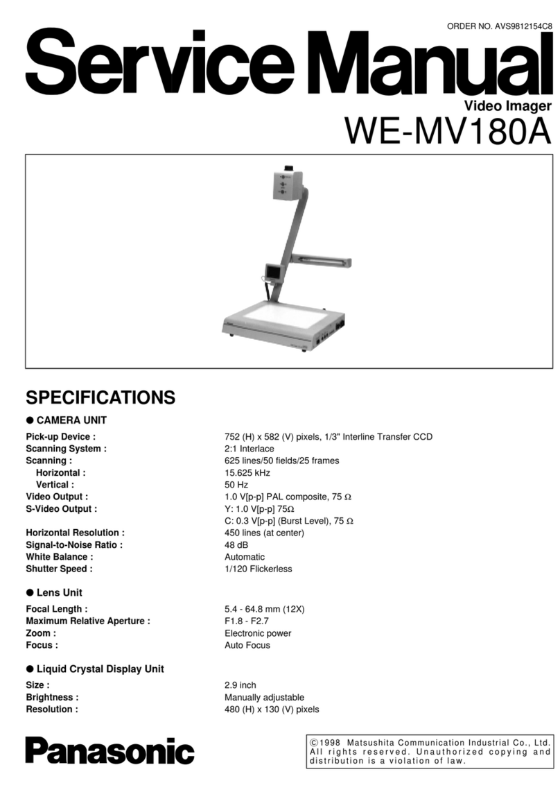Panasonic WEMV180A - VIDEO IMAGER Service manual