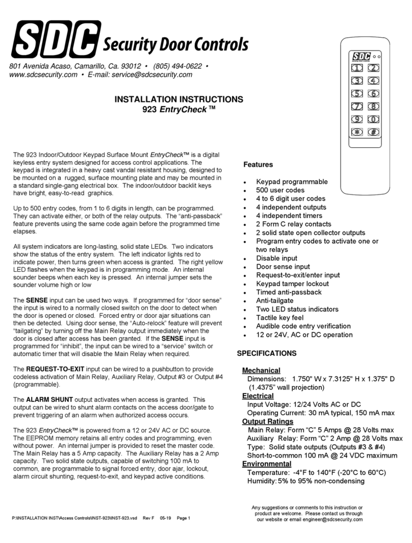 SDC EntryCheck 923 User manual