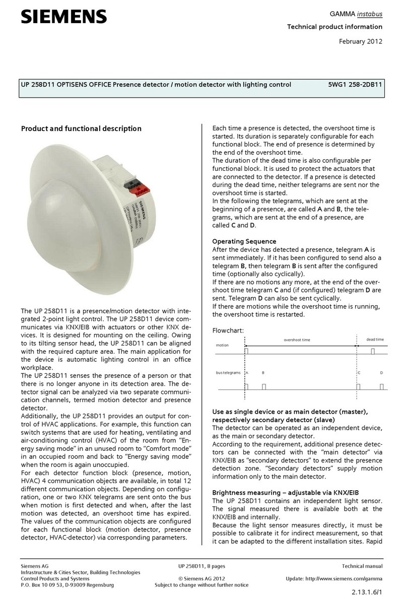Siemens UP 258D11 OPTISENS OFFICE Technical product information