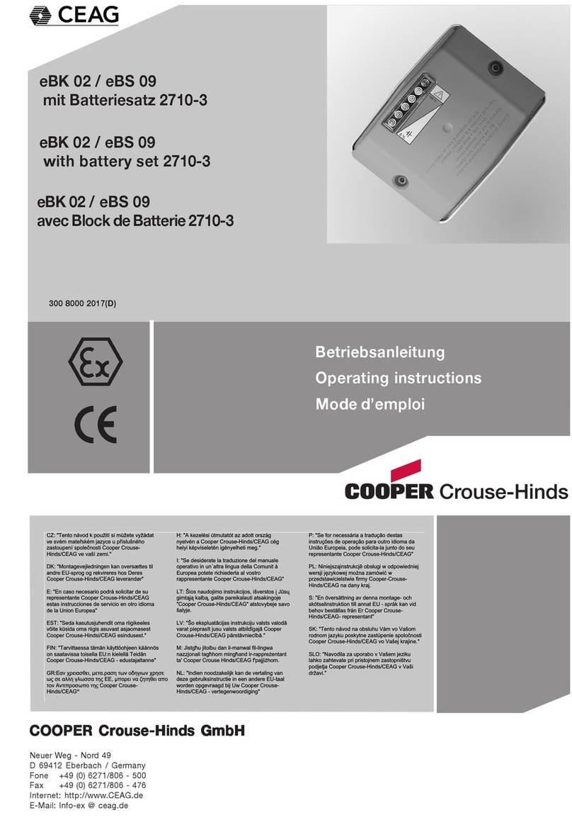 Cooper Crouse-Hinds CEAG eBK 02 operating instructions