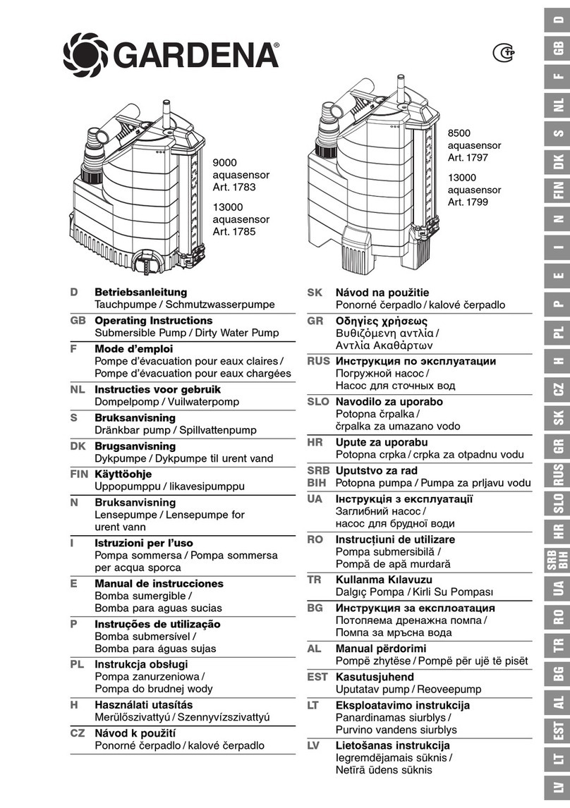 Gardena 9000 aquasensor operating instructions
