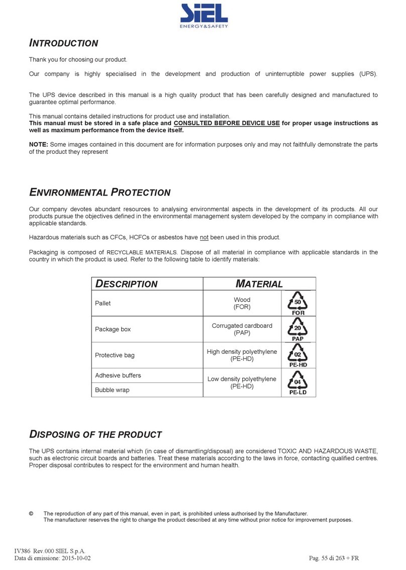 Siel SAFEPOWER EVO-HF 200 Installation and use manual