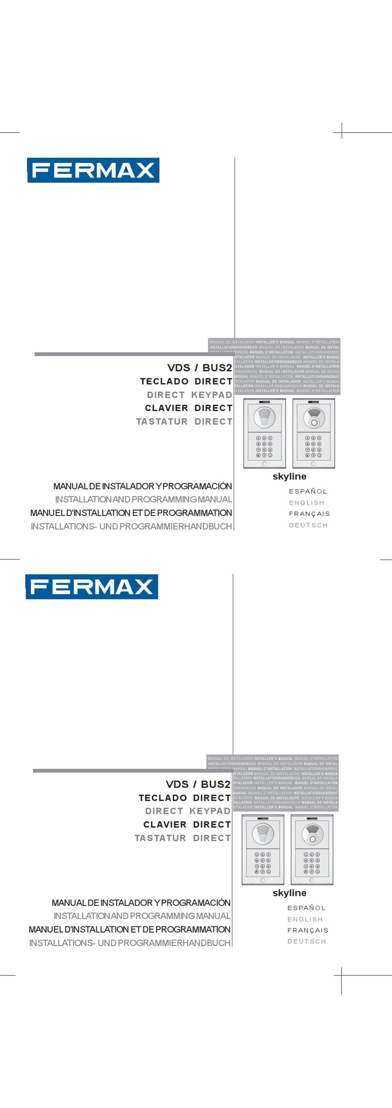 Fermax Skyline VDS/BUS2 Series Assembly instructions Fermax Skyline VDS/BUS2 Series Assembly instructions