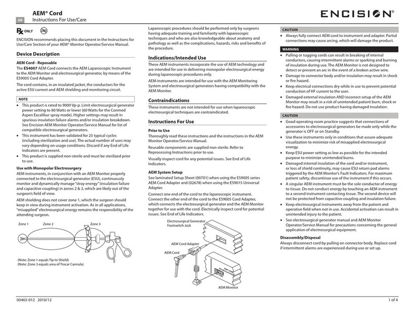 Encision AEM Cord  ES4007 Assembly instructions