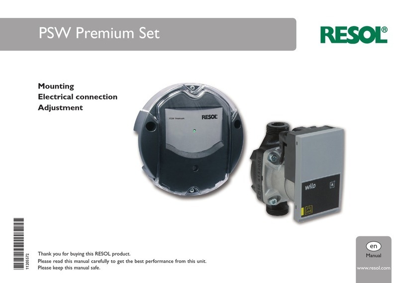 Resol PSW Premium Pump Mounting, Electrical Connection, Adjustment