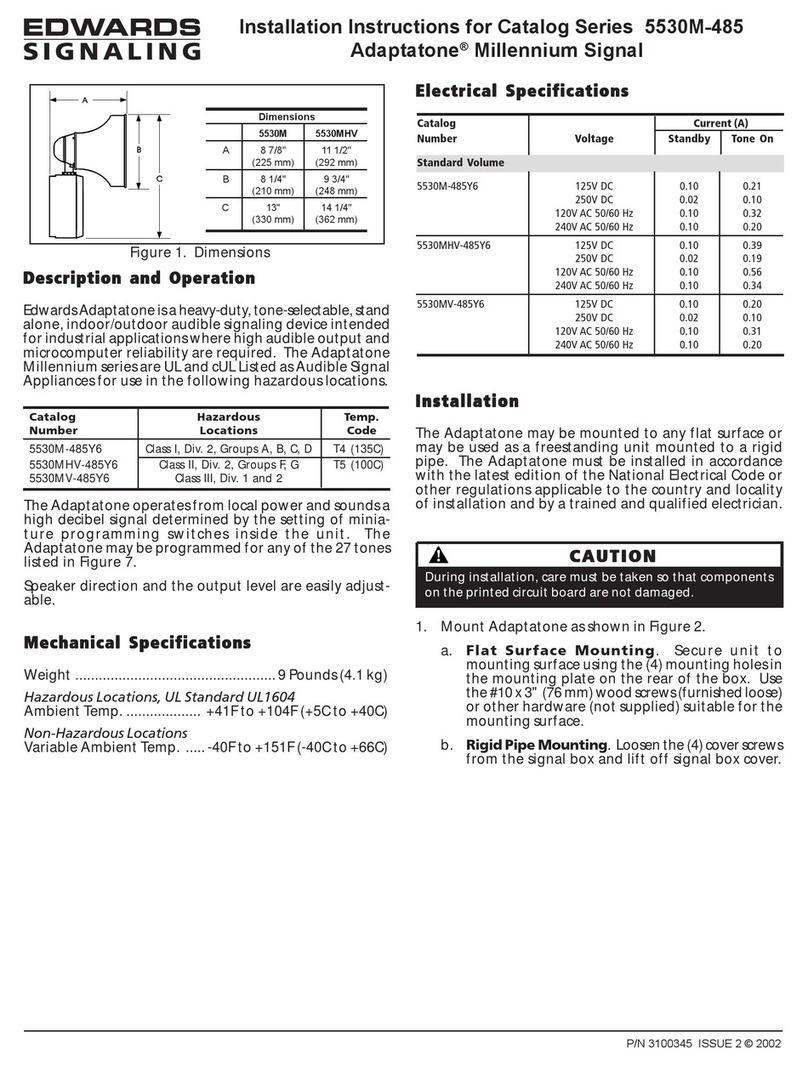 Edwards Signaling Adaptatone 5530M-485 Series User manual