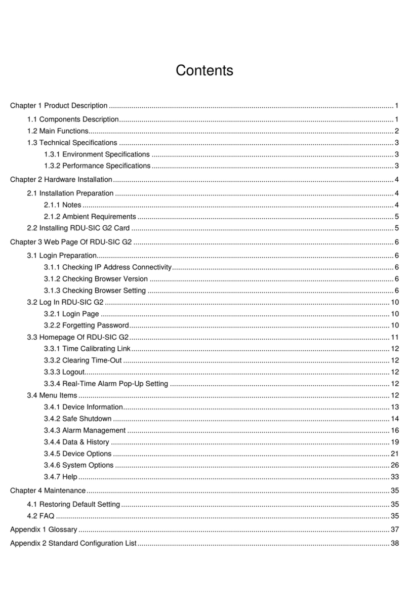Emerson Liebert Vertiv RDU-SIC G2 User manual Emerson Liebert Vertiv RDU-SIC G2 User manual