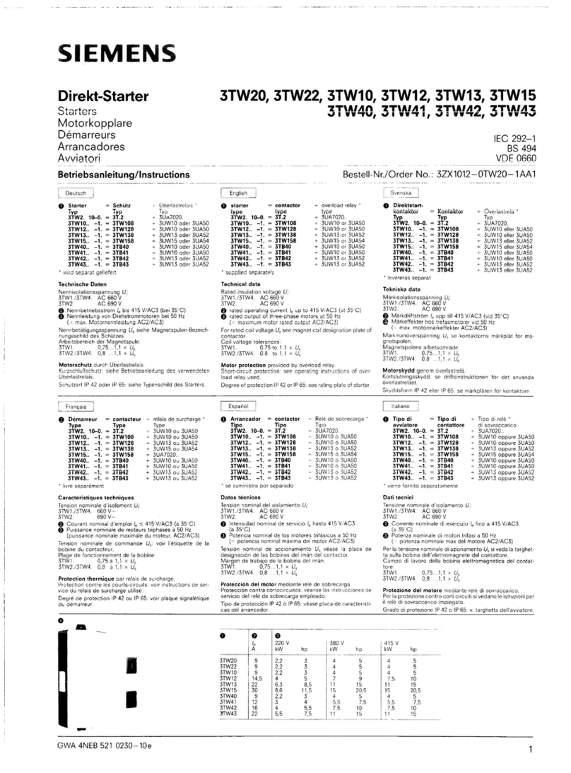 Siemens 3TW20 User manual