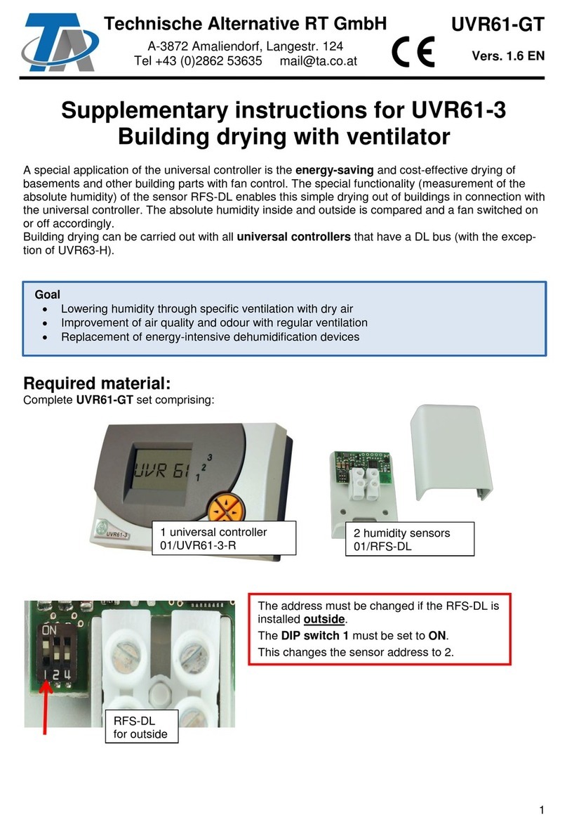 Technische Alternative UVR61-3 Supplementary instructions