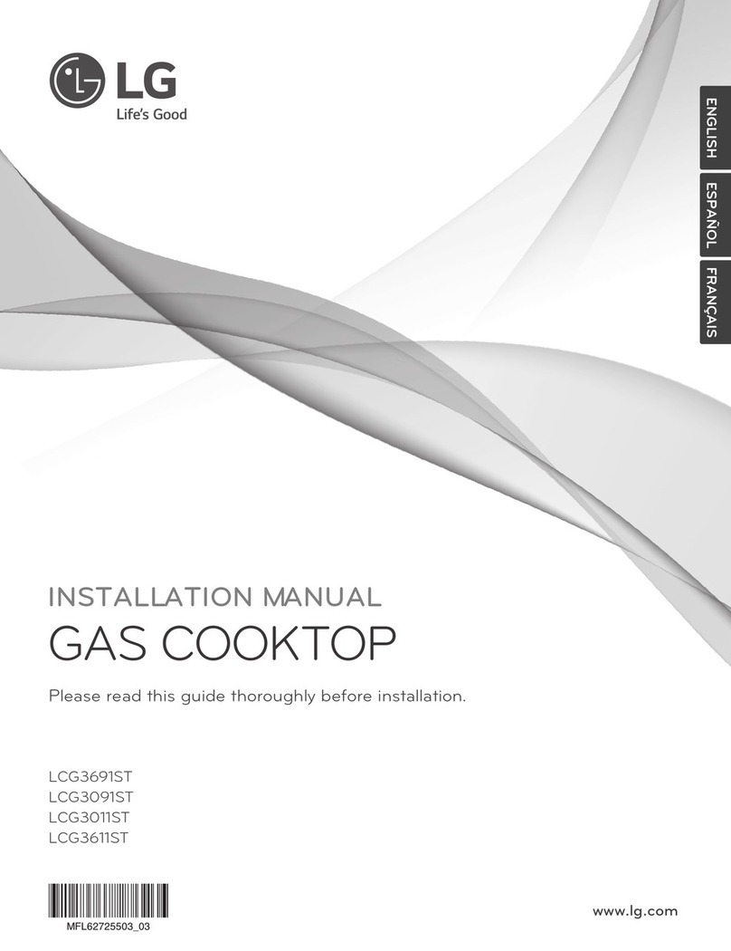 LG LCG3691ST - 36" Gas Cooktop User manual LG LCG3691ST - 36" Gas Cooktop User manual
