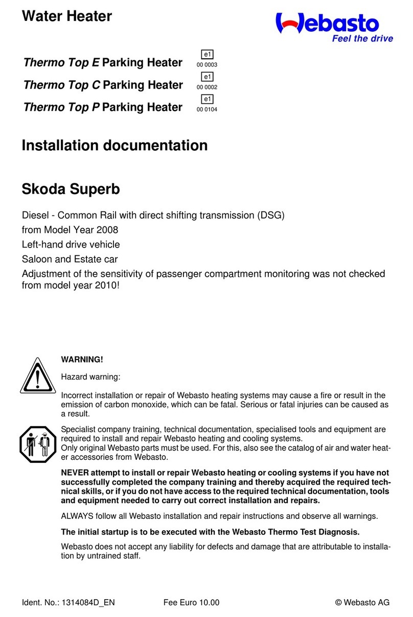 Webasto Thermo Top E Operator's manual