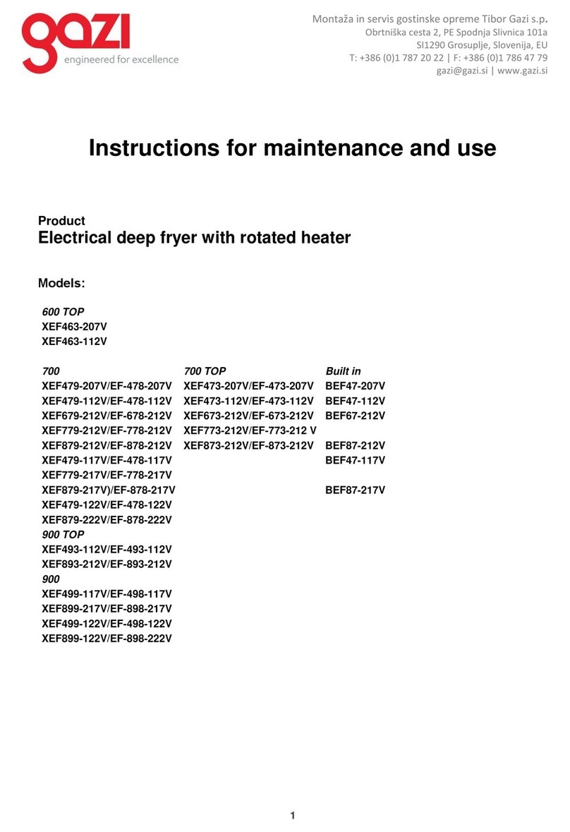 Gazi XEF463-207V Instructions for maintenance and use Gazi XEF463-207V Instructions for maintenance and use