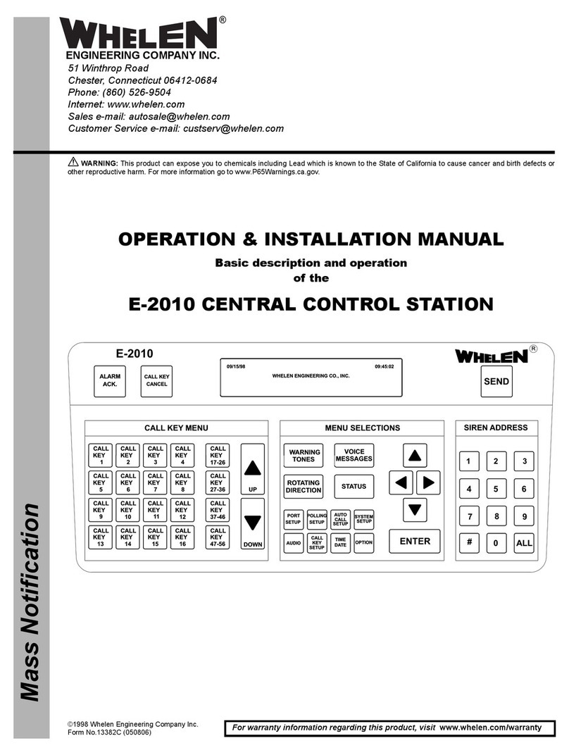 Whelen Engineering Company E-2010 User manual