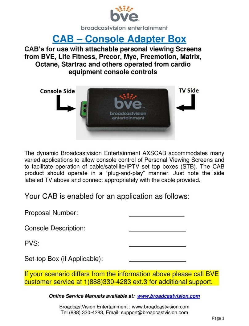 Broadcastvision Entertainment BVE CAB user manual Broadcastvision Entertainment BVE CAB user manual