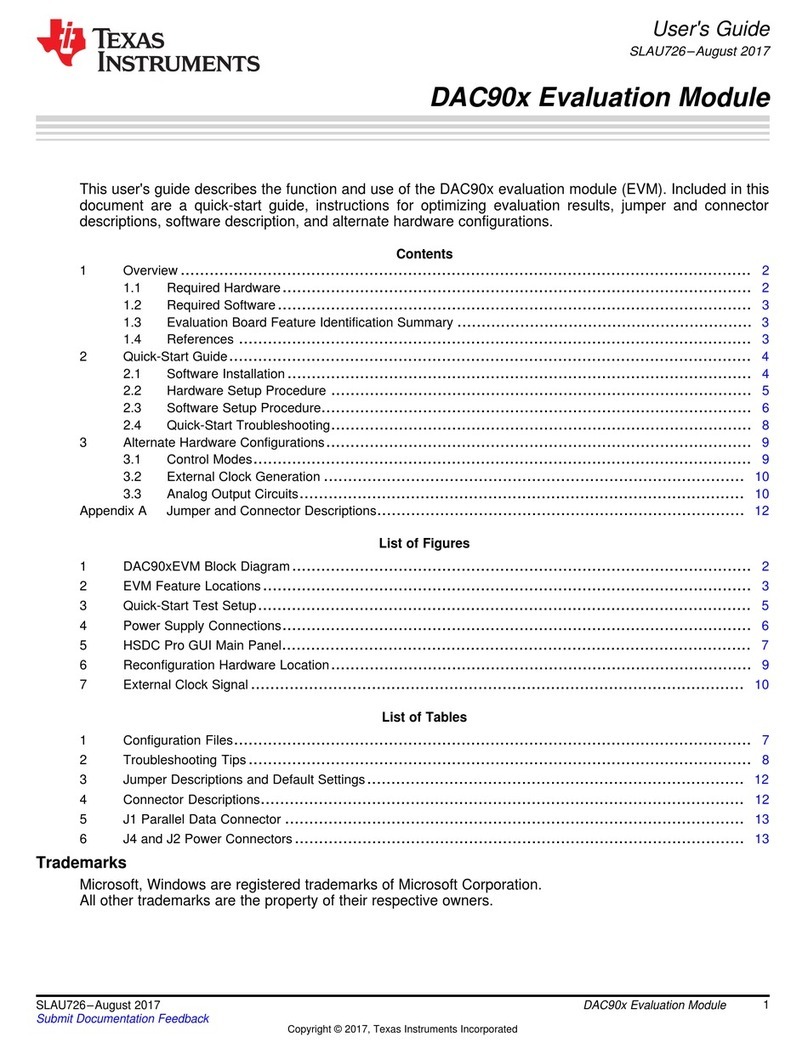 Texas Instruments DAC90 EVM Series User manual Texas Instruments DAC90 EVM Series User manual