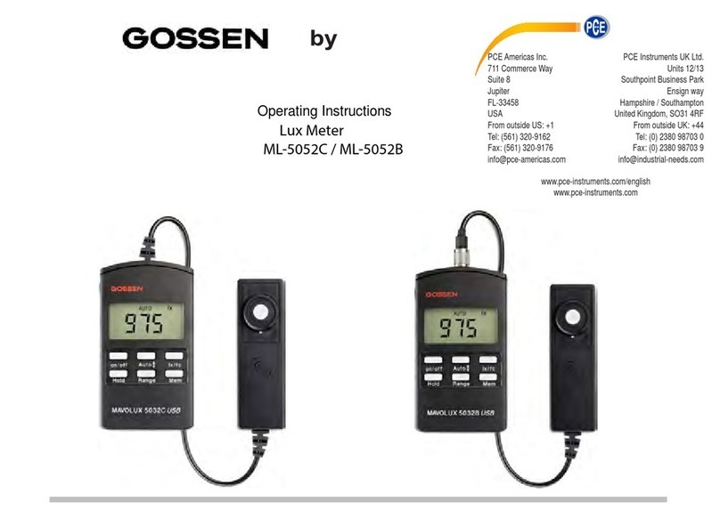 PCE Instruments Gossen ML 5052C USB User manual