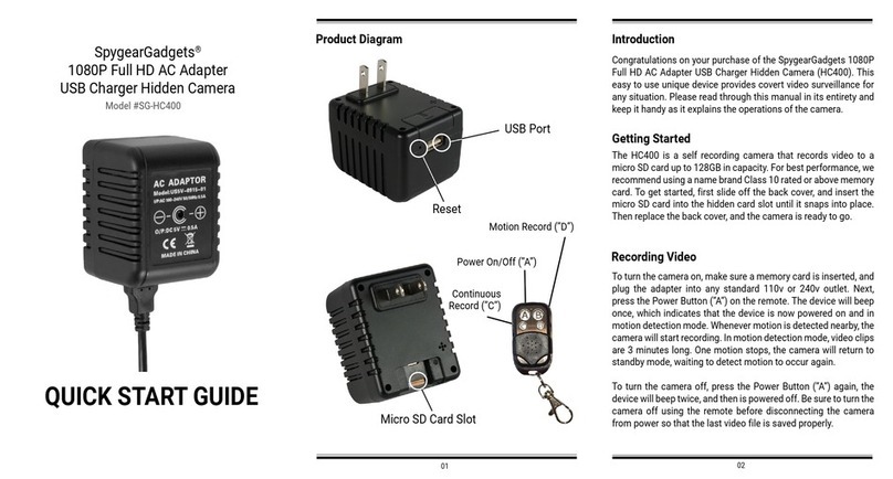 Spygeargadgets SG-HC400 quick start guide