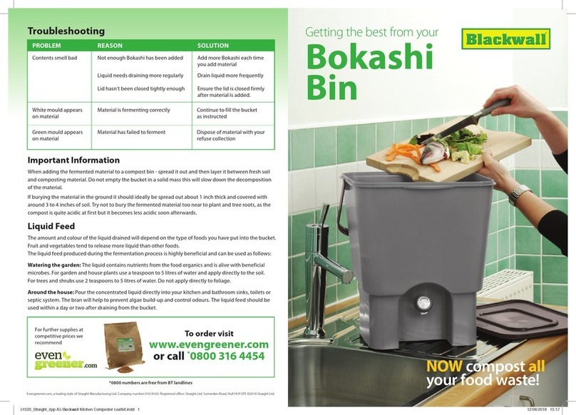 Blackwall Bokashi Bin Instruction leaflet