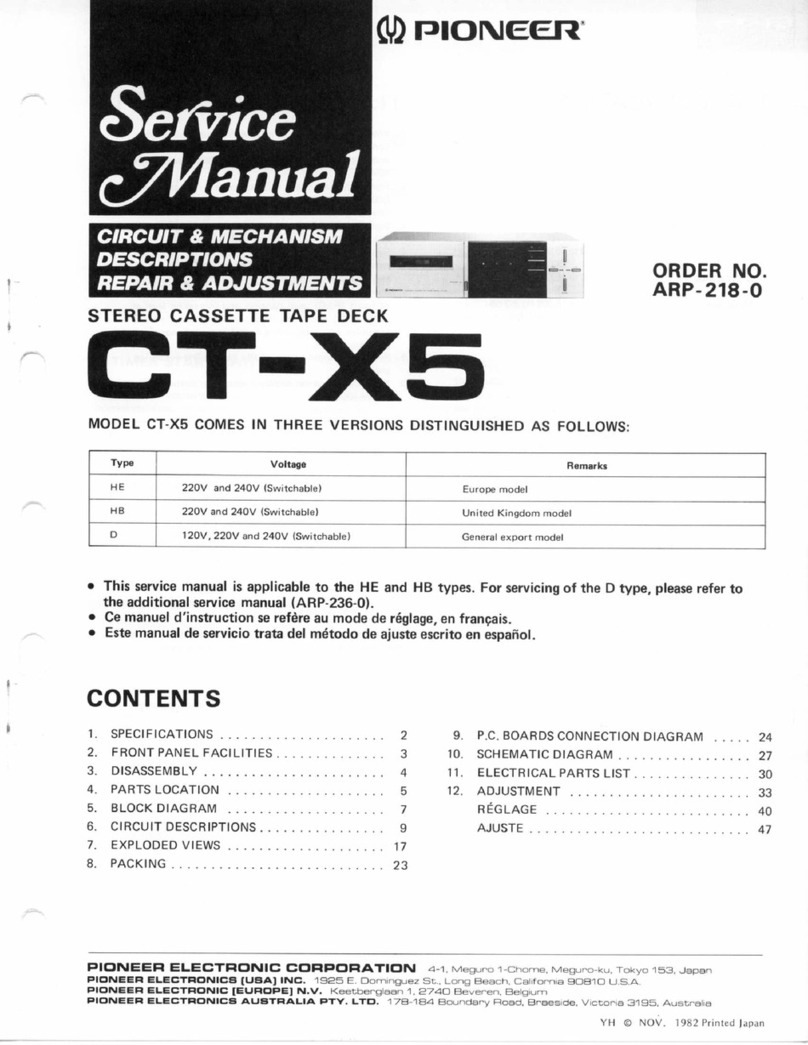 Pioneer GT-X5 Service manual