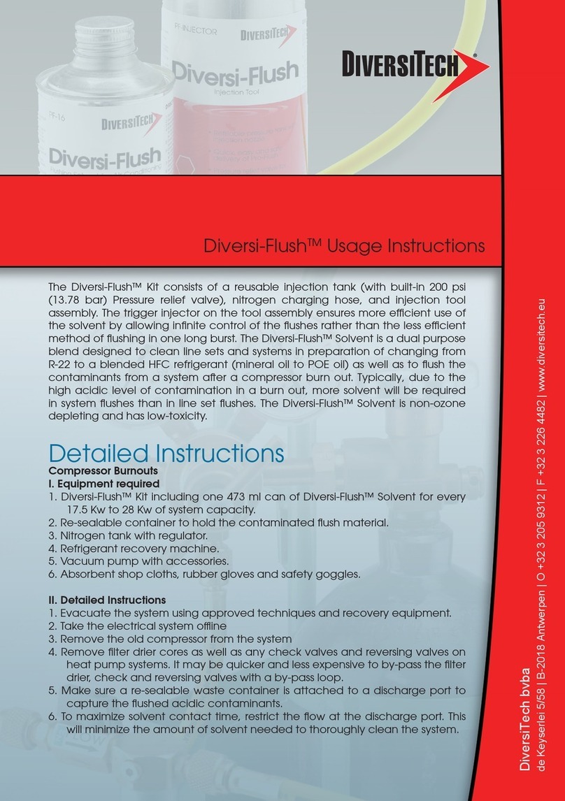 DIVERSITECH Diversi-Flush Usage instructions
