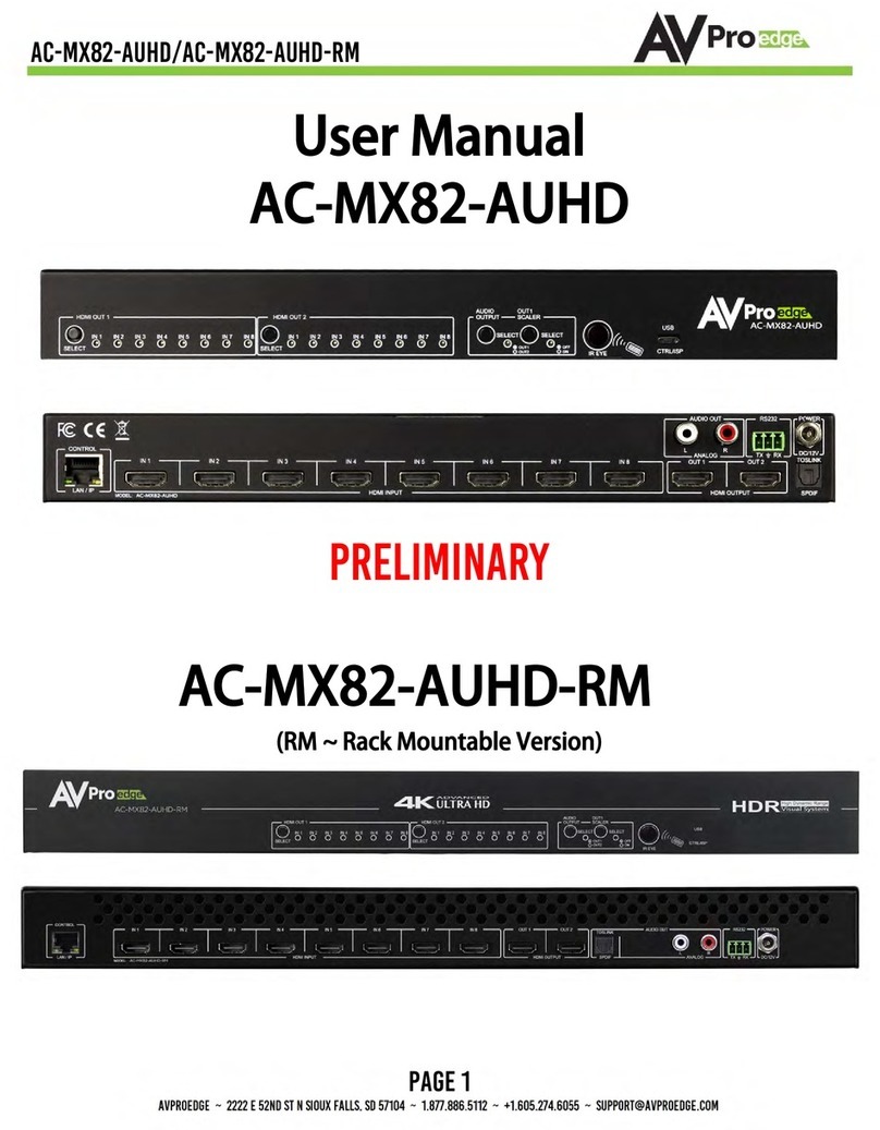 AVPro Edge AC-MX82-AUHD-RM user manual