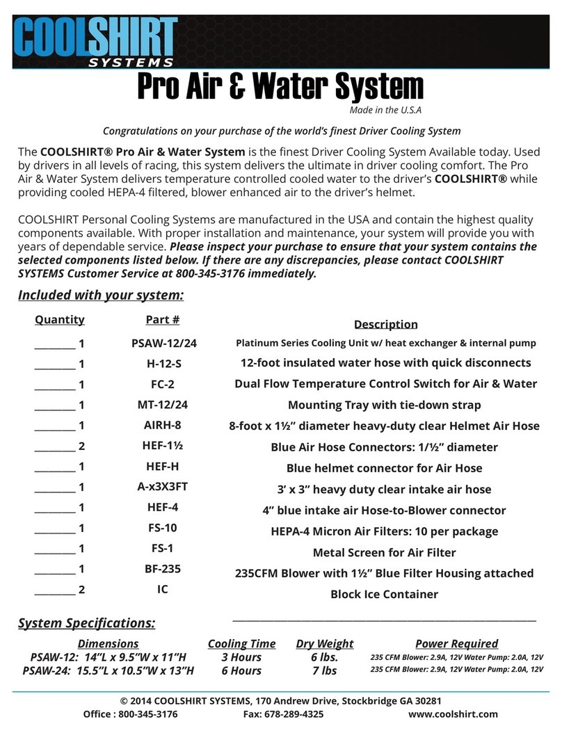 CoolShirt Pro Air & Water System manual