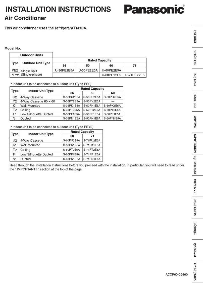 Panasonic PE2 Series installation instructions Panasonic PE2 Series installation instructions