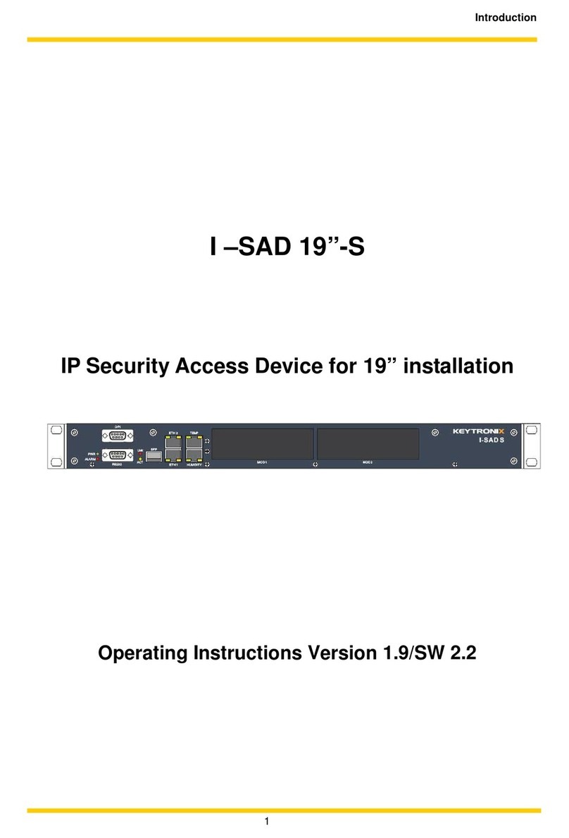 KEYTRONIX I-SAD 19"-S operating instructions KEYTRONIX I-SAD 19"-S operating instructions