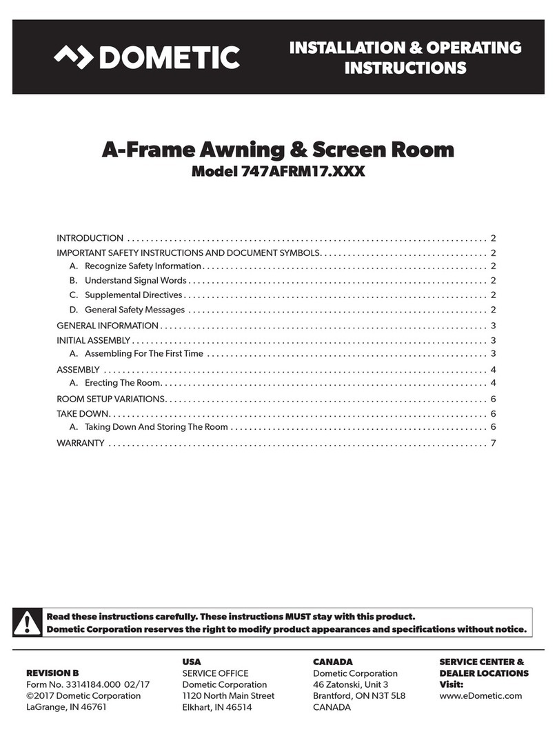 Dometic 747AFRM17 Series Installation & operating instructions