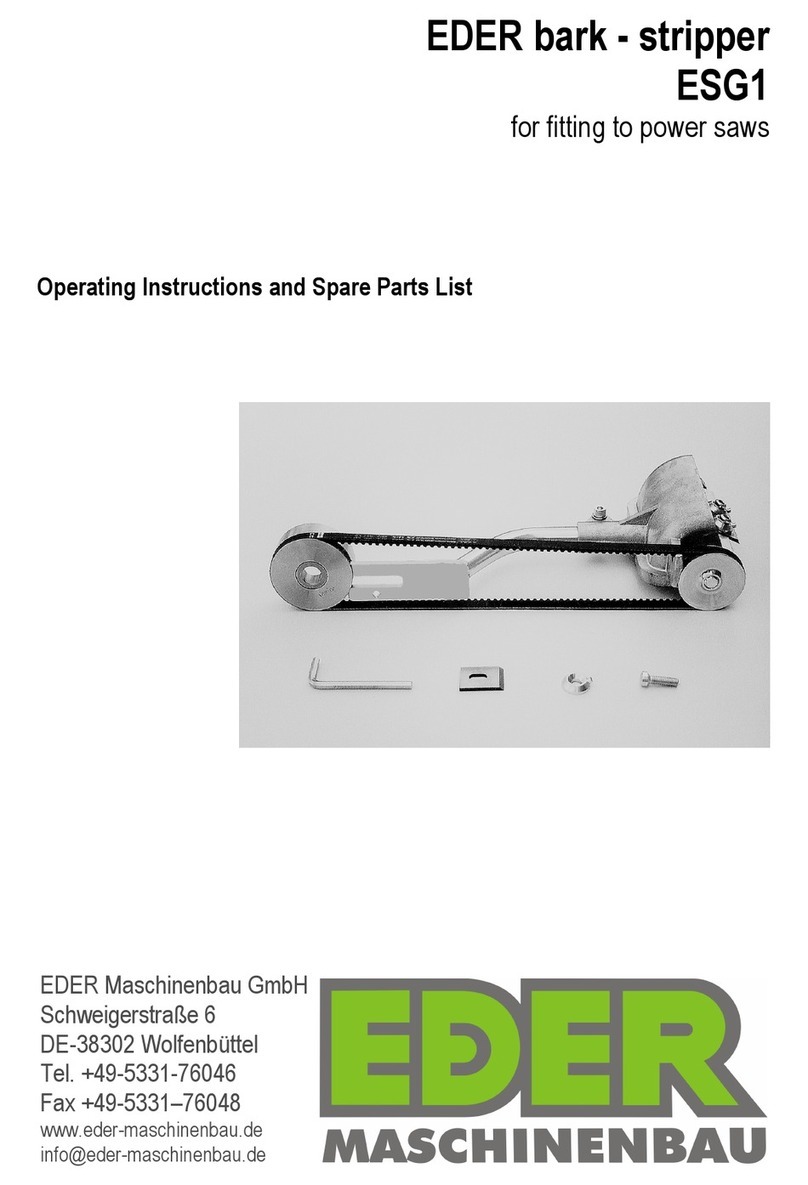 EDER Maschinenbau ESG1 Operating instructions and spare parts list