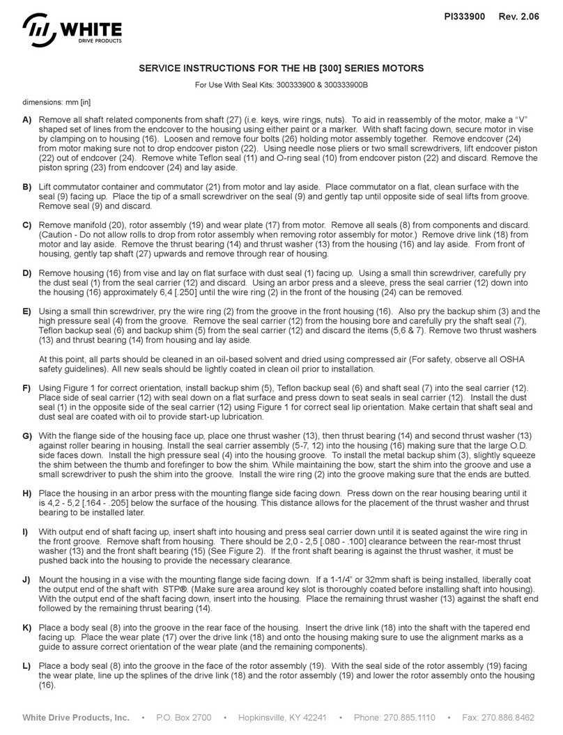 White HB 300 Series Operating instructions