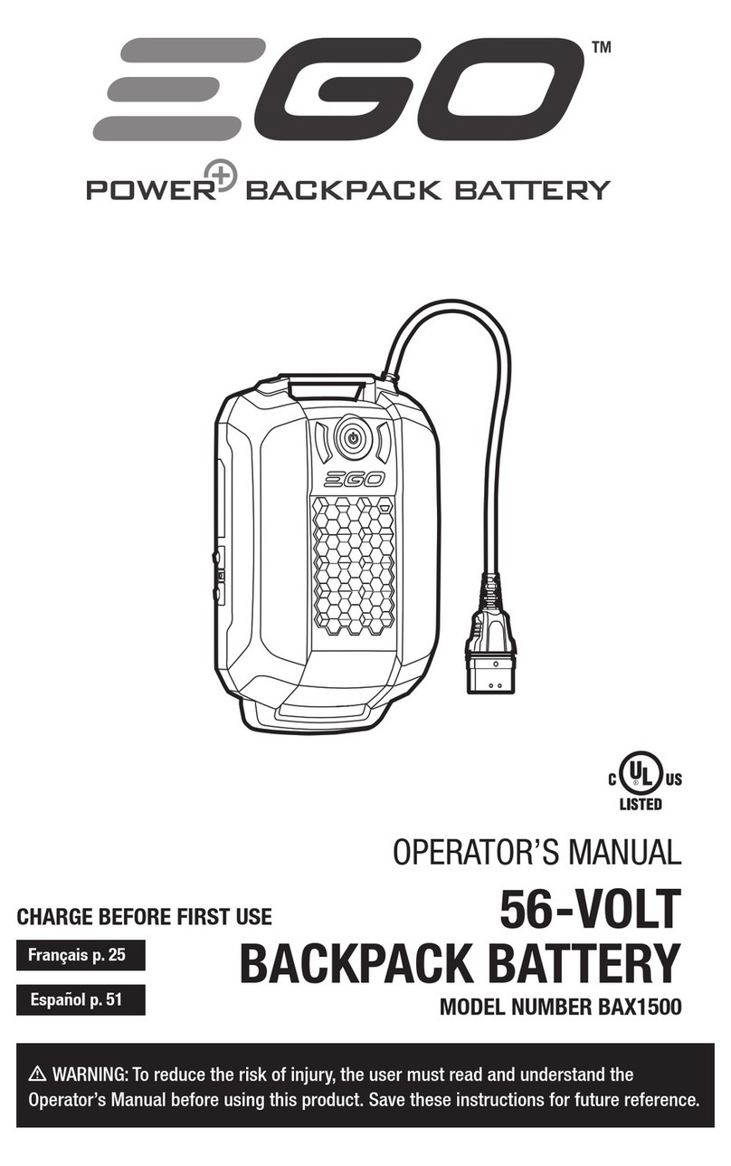 Ego Power+ BAX1500 Operator's manual