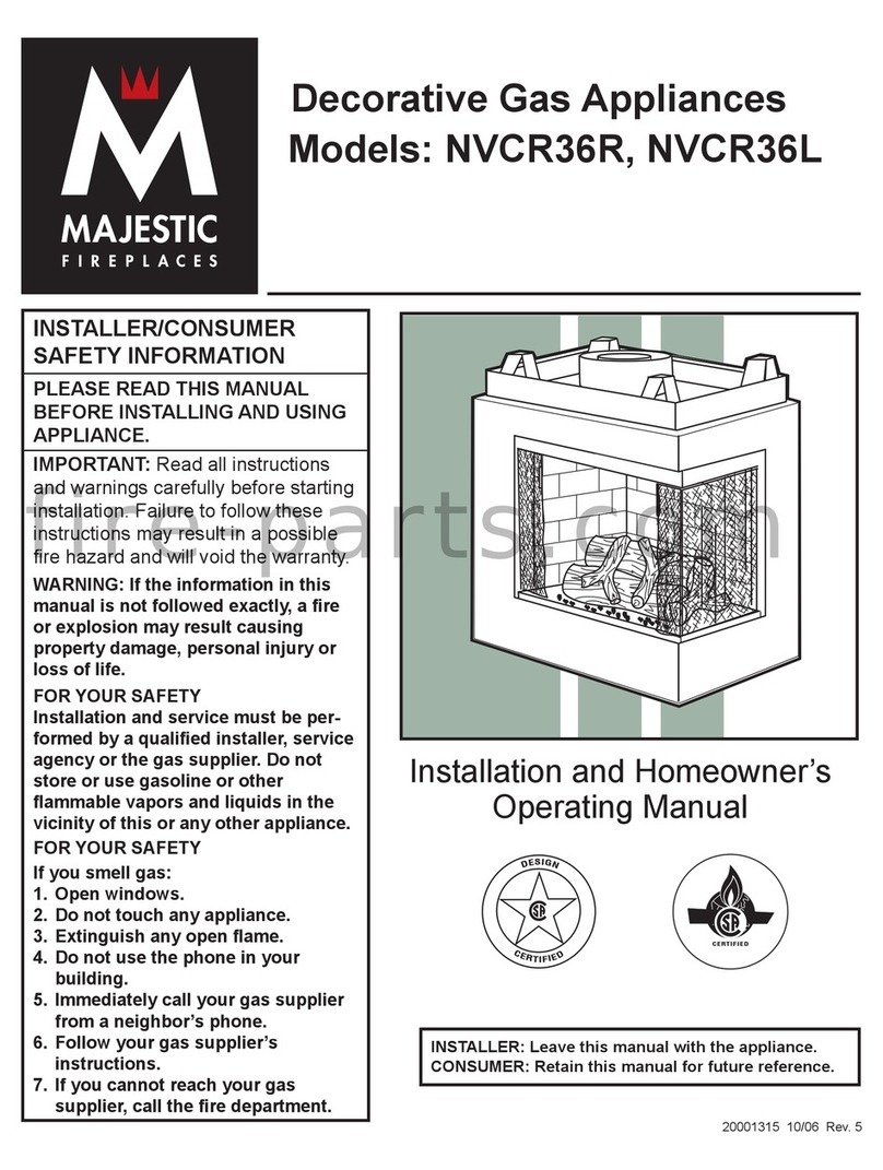 Majestic fireplaces NVCR36R Series Installation and Homeowner’s Operating Manual