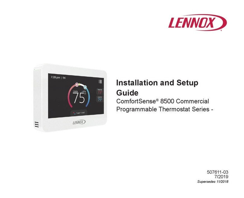 Lennox ComfortSense 8500 Series Installation and setup guide