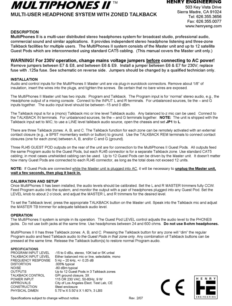Henry Engineering MULTIPHONES II manual