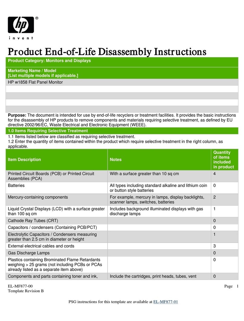 HP Pavilion W1858 Installation instructions