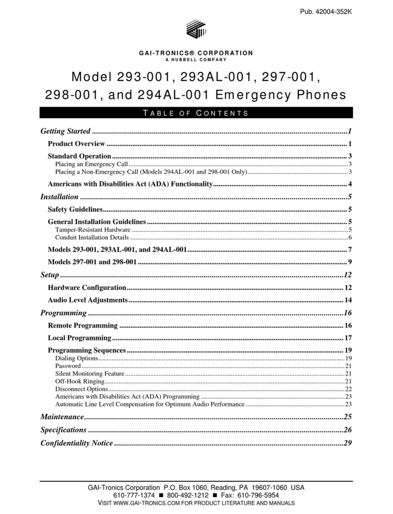 Hubbell GAI-TRONICS 293AL-001 Getting started