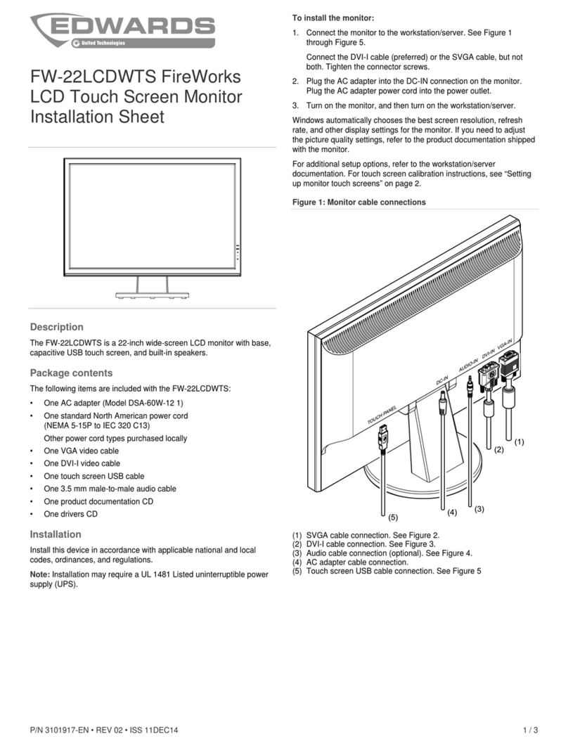 Edwards FW-22LCDWTS FireWorks Installation sheet