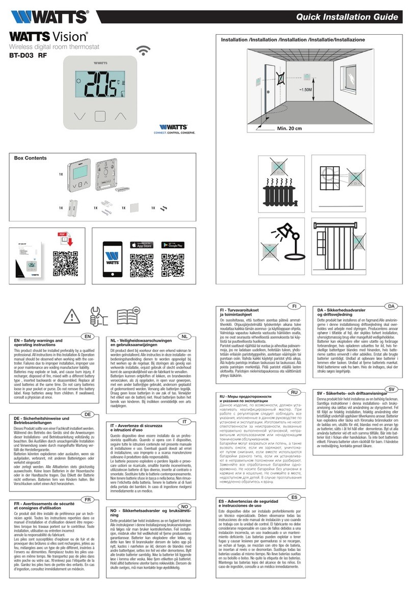 Watts Vision BT-D03 RF User manual