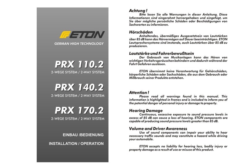Eton PRX 110.2 Installation & operation