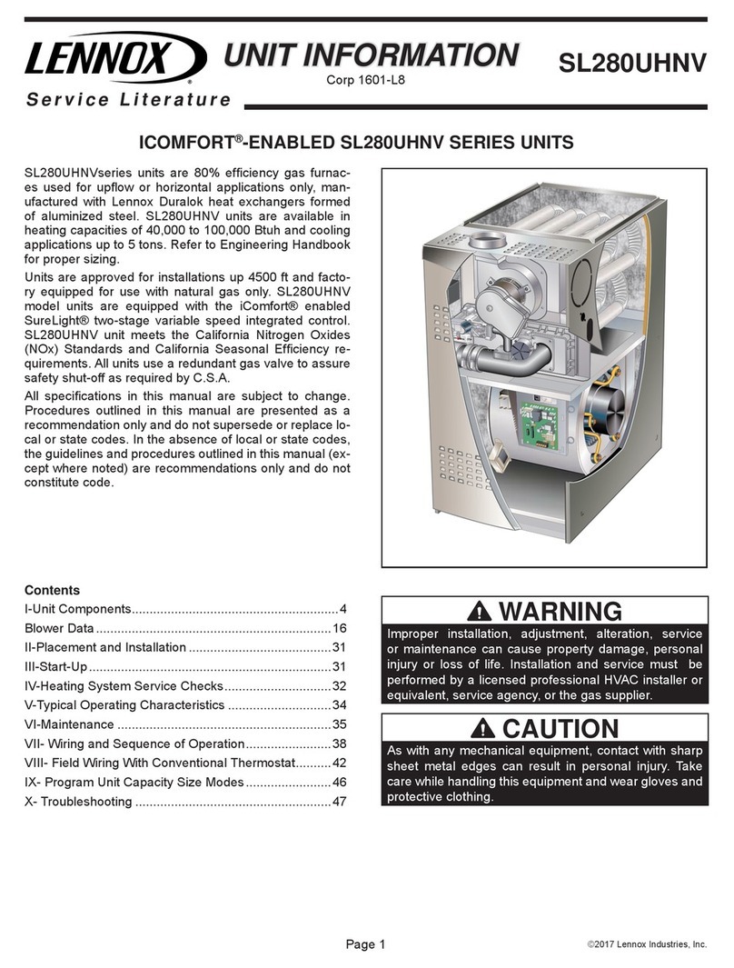 Lennox SL280UHNV Series User manual Lennox SL280UHNV Series User manual