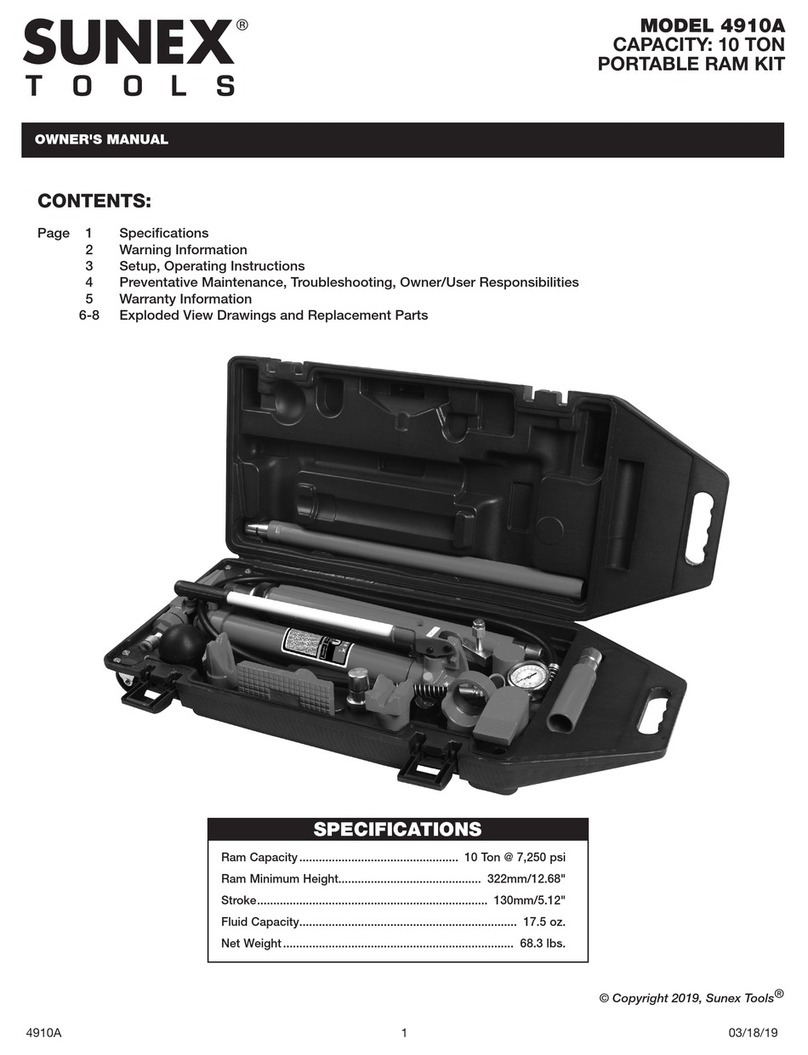Sunex Tools 4910A owner's manual