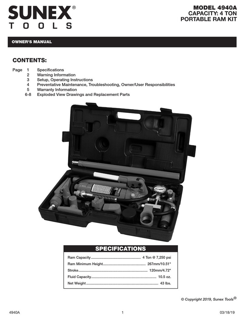Sunex Tools 4940A owner's manual