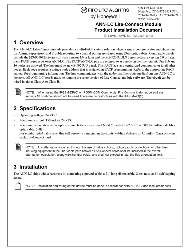 Honeywell Fire-Lite ANN-LC User manual