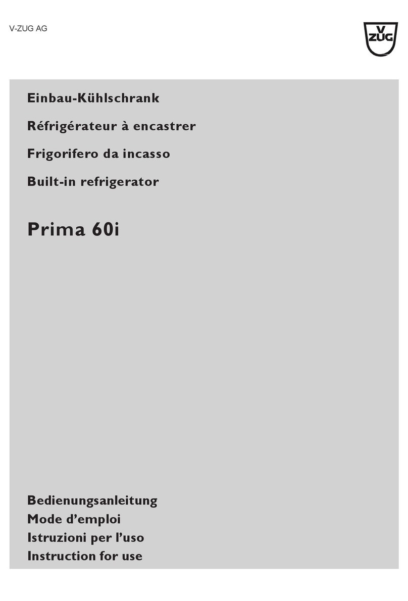 V-ZUG Prima 60i User manual
