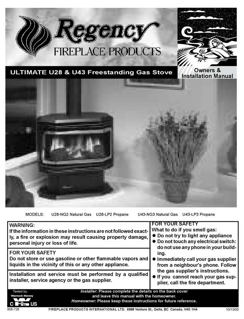 Regency Fireplace Products ULTIMATE U28 Owners & installation manual
