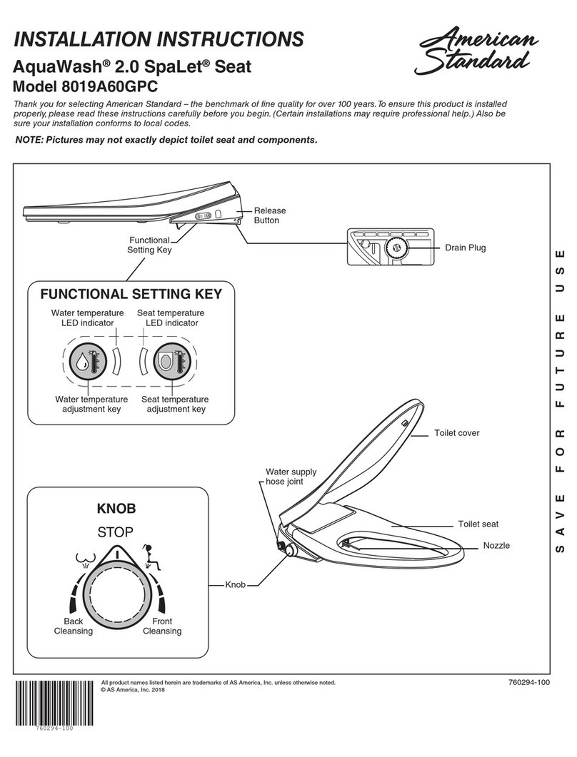 American Standard 8019A60GPC installation instructions